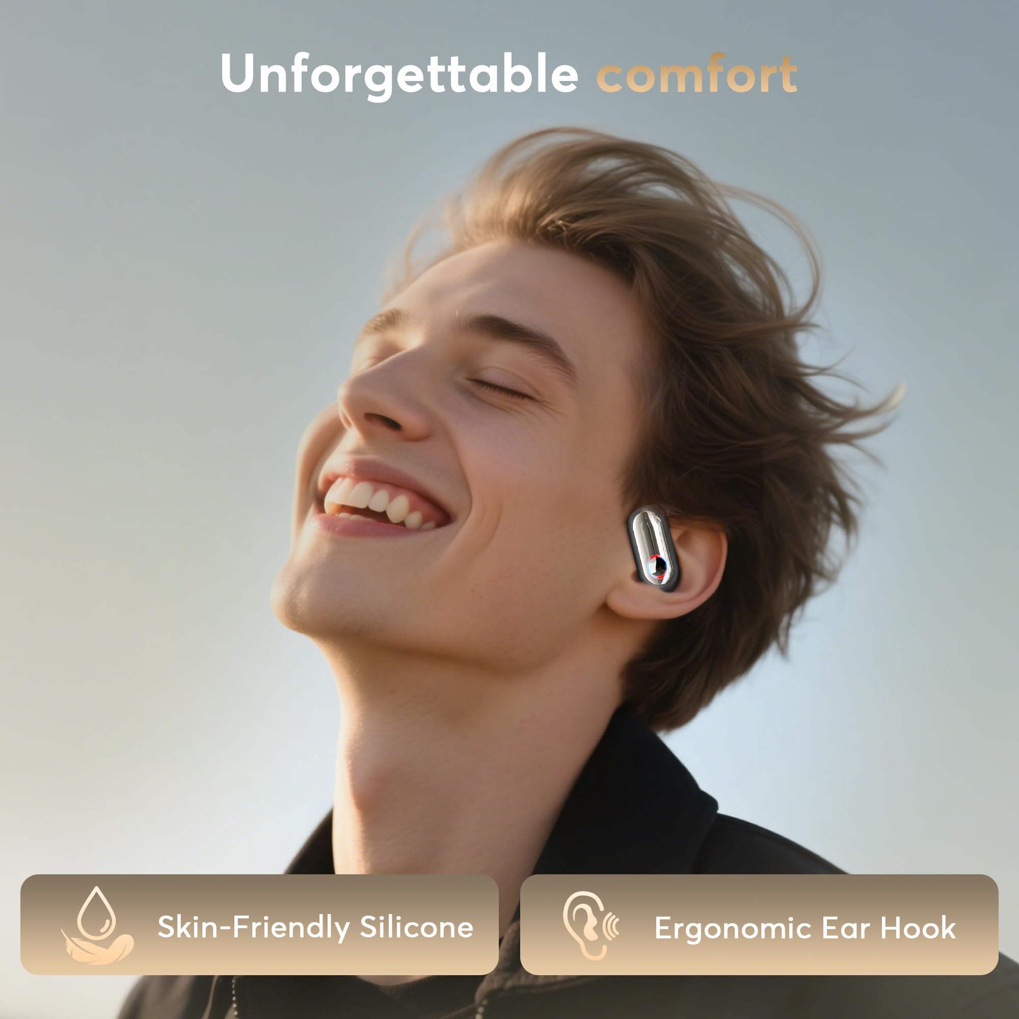 AI Translation Earbuds Real-Time 168 Languages Translator Earbuds, 3-in-1 Translation Device, 50H Playtime with OWS LCD Touch Screen, Bluetooth 5.4 Translate Headphones for Travel, Business, Learning